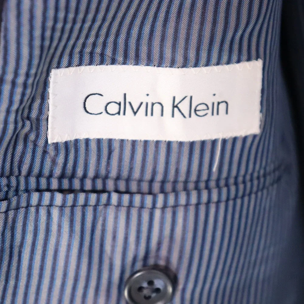 Calvin Klein Blazer 48R Navy Men Wool Two Button Sport Coat